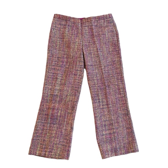 BCBGMaxAzria Pants - BCBG MaxAzria Silk Tweed Pants - Pink with Gold Metallic Thread - Vintage - 2